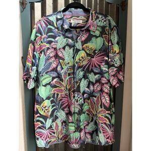 Tommy Bahamas Mojito Bay Jungle Tropics IslandZone Camp Shirt Size XL